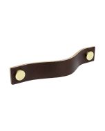 Håndtak Loop - Brunt Skinn / Messing - Beslag Design