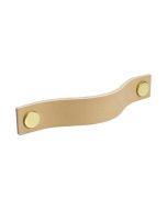 Håndtak Loop - Naturlig Skinn / Messing - Beslag Design