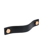 Håndtak Loop - Svart Skinn / Kobber - Beslag Design