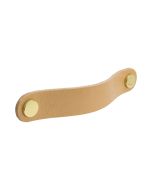Loop Round Håndtak - Naturlig lær / Polert Messing - Beslag Design