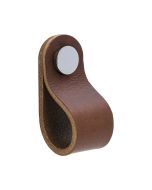 Loop Round Knott - Brun lær / Polert Krom - Beslag Design